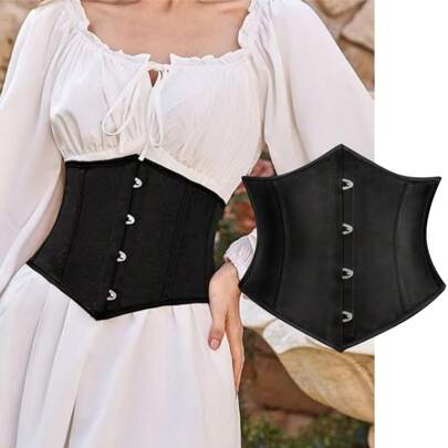 1 szt. damski pas wyszczuplający w talii w stylu retro, podnoszący biust i modelujący brzuch, odpowiedni do codziennych strojów i na Halloween