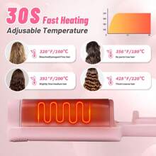 Deep Beach Waver Curling Iron Hair Crimper, Ionic Deep Waver Hair Curler Tool, Beach Waver Curling Wand, Hair Curler And Hot Tools Curling Iron With Ceramic 3 Barrel For Short Hair Women