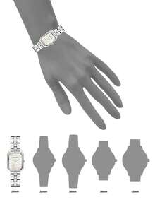 Anne Klein Women's Silver-tone Steel Bracelet Watch with Mother-of-pearl Dial Waterproof Watch for Ladies Small Cute Square Case Analog Watch with Adjustable Bracelet - 銀色2 - 查看 11