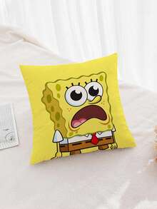 SpongeBob SquarePants 1pc Themed Cartoon Pattern Pillowcase, Featuring , Squidy, Mr. Kcrab, Made Of Super Soft And Comfortable Polyester Material, Machine Washable, Suitable For Sofa, Bed, Bedroom And Living Room Decoration, All Year Round, Sofa Supplies, Bedding Gifts, No Filling Pillowcase, Valentine's Day Gift, Christmas Gift, Birthday Gift, Anniversary, Special Day - Multicolor - View 7