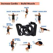 1pc 5 Level Resistance Bands Set With Handles, Fitness Stretch Strap Suitable For Home Workout, Pilates, Shaping - Multicolor - View 2