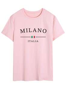 1 pieza Camiseta de cuello redondo de manga corta para hombre, de moda para el verano