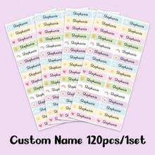 60pcs/ 120pcs/ 180pcs/ 240pcs Custom Name Sticker, Cartoon Small Fresh Cute Waterproof Modern School Supplies Label, Back To School, School Supplies, Paper Name, Category Sticker, Number Category, Customized Waterproof Name Labels For School Supplies, Personalized Stickers For Water Bottles, Lunch Boxes, And Personal Items, Warm Ambience, Autumn Home Refresh, Xmas Decoration