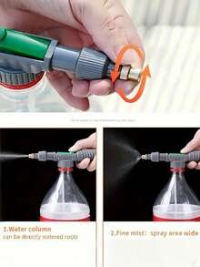 1 件可调节饮料瓶喷雾器，浇花喷头，压力雾化喷嘴园艺工具；可调节喷嘴花园喷雾器，塑料高压手动泵喷头适合标准饮料瓶，手持式植物浇水装置