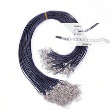 20 件/批直径 2 毫米皮绳项链黑色 PU 皮绳蜡绳链项链 45 厘米 50 厘米 60 厘米 + 5 厘米链条 DIY 吊坠项链珠宝制作配件 - 蠟繩項鍊 - 查看 6