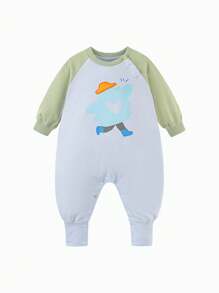 mini bala Baby Raglan Sleeve Romper 2025 Spring Loose Soft Bodysuit