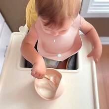 9-Piece Baby Silicone Feeding Set – Divided Plate, Soft Spoon & Fork, Bib | Non-Slip & Drop-Proof | Weaning Essentials | Dishwasher Friendly | Daily Use - Multicolor - View 12