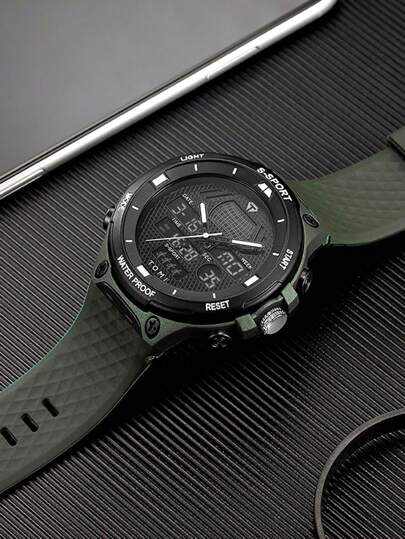 TOMI TOMI 1pc Box Packaged Men's Dual Movement Sports Electronic Watch, Suitable For Daily Life, Holiday Gift, Halloween, Christmas Gift