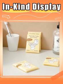 10 件/50 件/100 件一次性马桶座圈，可洗纸马桶座圈，必备旅行配件，可溶解纸马桶座圈，适用于飞机、旅行、公共卫生间和露营，可快速拆卸，轻便卫生的秋季浴室装饰 - 黃色 - 查看 9