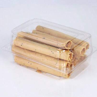 50Pcs Highly Transparent And Beautiful Disposable Pastry Box,  PET Thickened Material, No Odor, Dedicated For Home Restaurant Snack Cake Packaging