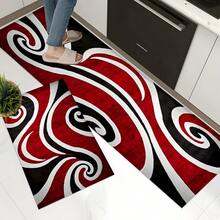 1 pieza Alfombra de cocina antideslizante de silicona con patrón abstracto minimalista fluyente impresa, tapete de piso, alfombra de entrada, alfombra rectangular impresa en 3D, apta para sala de estar, dormitorio, pasillo, baño, lavandería - Alfombra de poliéster, para decoración del hogar interior y exterior