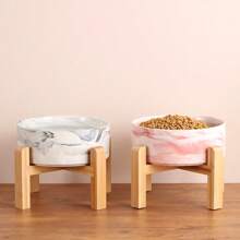 Elevated Raised Cat Bowl Ceramic Dog Bowl For Small Medium Dogs Food Water Bowl With Stand Heavy Weighted Pet Feeding Bowl Ceramic Dog Dish Marble