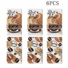 Juego de 2/4/6/48 paños de cocina "Pero primero, café". Toallas de mano para secar granos de café con diseño bohemio, abstracto y vegetal. Decoración moderna y minimalista para la cocina del hogar. - SJ-146 - Ver 11