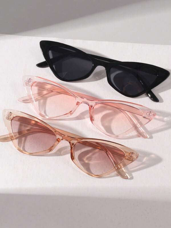 3pcs/Set Teen Cat-Eye Fashion Glasses For Outdoor Use