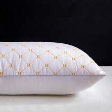 2pcs Set Embroidered H Letter Pillows (With Filling), Soft And Skin-Friendly Suitable For Bedroom Home Use - White - View 5