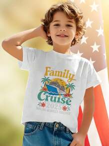 Family Cruise 2025 Making Memories Together Kids T Shirt Perfect Family Vacation Cruise Outfits Matching Tee Gift Summer Holiday Adventure Outfit Cute Children's Clothing - 黑色 - 查看 2