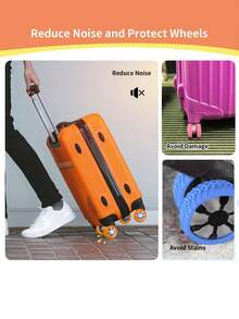 12Pcs Thicken Texture Silicone Wheels Protector For Luggage Reduce Noise Travel Luggage Wheels Cover Luggage Accessories Travel Essentials Travel Accessories Vacation Summer Holiday Back To School Bag For School School Accessories School Stuff - Multicolor - View 3