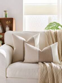 1 Stück Kationisch gewebter Tweed Kissenbezug, einfarbig, ganzjährig verwendbar, schlicht und modern, Farbe Morandi-Ton, geeignet für Sofa, Schlafzimmer, Balkon, Fensterbank, Outdoor, ohne Kissenkern, Herbstdekoration, Raumdekoration