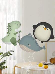 MECRLA 2pcs/3pcs Animal Balloon Decorations, 3 Animal Styles, Birthday Party Balloons, Gift Balloons, Wall Decor Balloons, Indoor/Outdoor Photography Balloons, Cartoon Balloons, Cute Balloons, Dinosaur Balloons, Whale Balloons, Penguin Balloons
