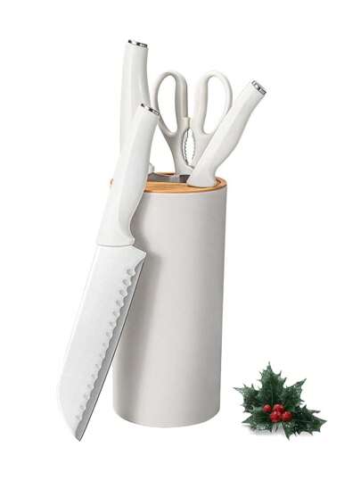 Juego de cuchillos, juego de cuchillos de cocina de chef profesional de 5 piezas, juego de cuchillos ultra afilados con soporte universal para cuchillos, juego de soporte para cuchillos de cocina de acero inoxidable resistente al óxido, diseño ergonómico