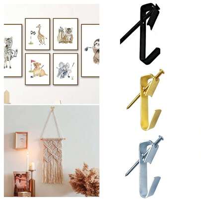 30/50/100 磅重型钉式画架、挂钩、重型悬挂五金件，适用于木质和干墙，用于镜子、相框、钟表和家居装饰