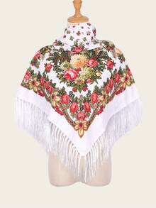 NAAMLOOS 110厘米（43.3英寸）印花休闲围巾，女士方形头巾披肩，适合所有季节搭配连衣裙 - 彩色 - 查看 15