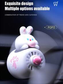 1 pieza Ambientador de coche con forma de hélice giratoria de conejo/panda/perro, difusor de aromaterapia con ventilador, colgante de aroma, decoración interior, regalo para conductoras en Pascua