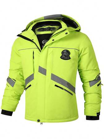 Men's Winter Ski Jacket, Outdoor Windproof Thick Warm Ski Jacket, Men's Hooded Thick Mountaineering Softshell Jacket, Korean Fashion Casual Stylish Ski Jacket With Multiple Pockets