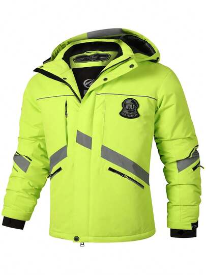 Men's Winter Ski Jacket, Outdoor Windproof Thick Warm Ski Jacket, Men's Hooded Thick Mountaineering Softshell Jacket, Korean Fashion Casual Stylish Ski Jacket With Multiple Pockets