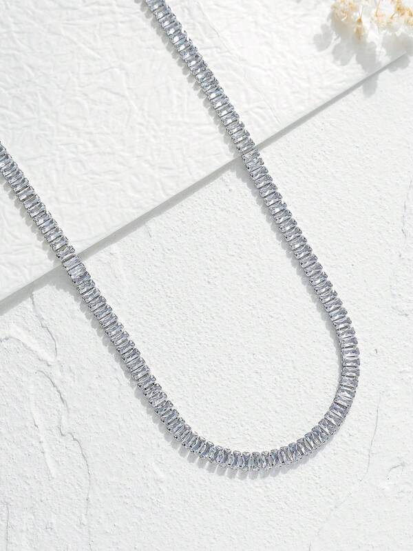 1 Stück Tenniskette aus kubischem Zirkonia, Luxus-Edelstahlschmuck, geeignet für den täglichen Gebrauch von Frauen, Partys, Dates