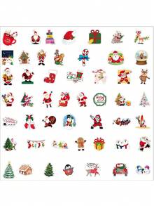 Christmas Sticker Cartoon Anime Figure Father Christmas Gift Image Stickers Manual DIY Puzzle Paster Mini-Game Waterproof Sticker Festival Gifts Party Gifts A Birthday Present Luggage Notebook Computer Mobile Phone Decoration Sticker New HOT Figures Water Bottle Stickers Games