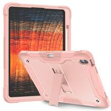 Apple Pink Anti-Drop Folding Bracket Tablet Protective Cover, Fashionable Color Matching Tablet Case