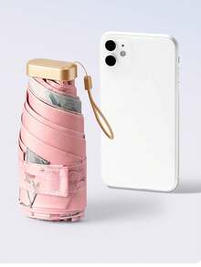 小折叠伞，迷你口袋防水便携式旅行伞，遮阳伞女士防晒紫外线太阳伞二合一迷你 60 折叠超轻紧凑，迷你旅行伞，晴天和雨天的小巧便携雨伞，遮阳防风，99% 防紫外线女士雨伞防雨防风 - 彩色 - 查看 6