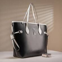 Gaby Show Women's Fashion Glamorous Bag Premium Line Chic Satin Lining + Coin Purse - BLACK/IVORY - View 2