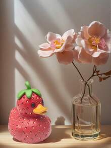 1件趣味草莓鸭、菠萝鸭、沙滩鸭家居装饰摆件,手工树脂材质,亮红色、黄色和绿色,可爱卡通水果鸭摆件,适合家居、办公室、房间、卧室装饰,圣诞礼物,情人节礼物(送给她) - 彩色 - 查看 11