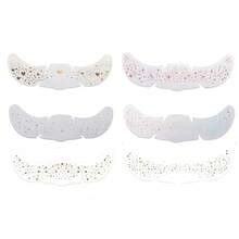 6 张带雀斑的全息贴纸；心形雀斑纹身贴纸；闪光贴纸；防水临时纹身贴纸；带有闪光星星心形圆点图案；派对节日日常化妆品，美容增强。 - 彩色 - 查看 17