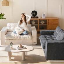 MAXYOYO Convertible Sofa Bed,Pull-Out Double Sofa Bed,2-In-1 Folding Sofa Bed Filled With High-Density Sponge,Folding Floor Sofa With Pillows,Suitable For Living Room,Bedroom,Study - 深灰色 - 查看 8