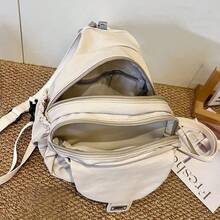 Lightweight Travel Backpack With Removable Shoulder Strap: Nylon Crossbody Bag Waterproof, Practical For Everyday & Outdoor Use, School Backpack - Beige - View 7