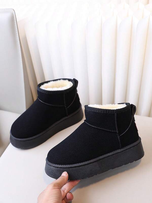 Botas de nieve de suela gruesa y unicolor, nuevo diseño