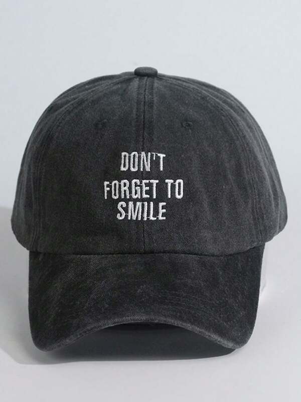 Embroidered Letter Baseball Cap, Suitable For Everyday Wear
