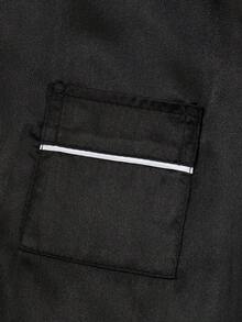 Girls Pajamas, Satin Silky Pjs Set Kids 2Pcs Button-Down Nightwear Sleepwear Gift For Kids - 黑色 - 查看 5