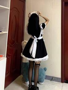 多巴胺女仆装，洛丽塔废土风格蝴蝶结连衣裙，动漫角色扮演围裙万圣节，派对礼服