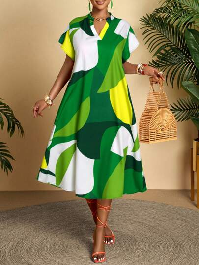 Amarilo Women's Elegant Floral Print Dress, Pattern Selected Randomly