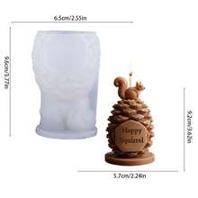 1 件圣诞苹果雪人蜡烛模具松果，礼盒 DIY 手工皂石膏树脂适用于圣诞派对装饰和创意礼物 - 白色 - 查看 9