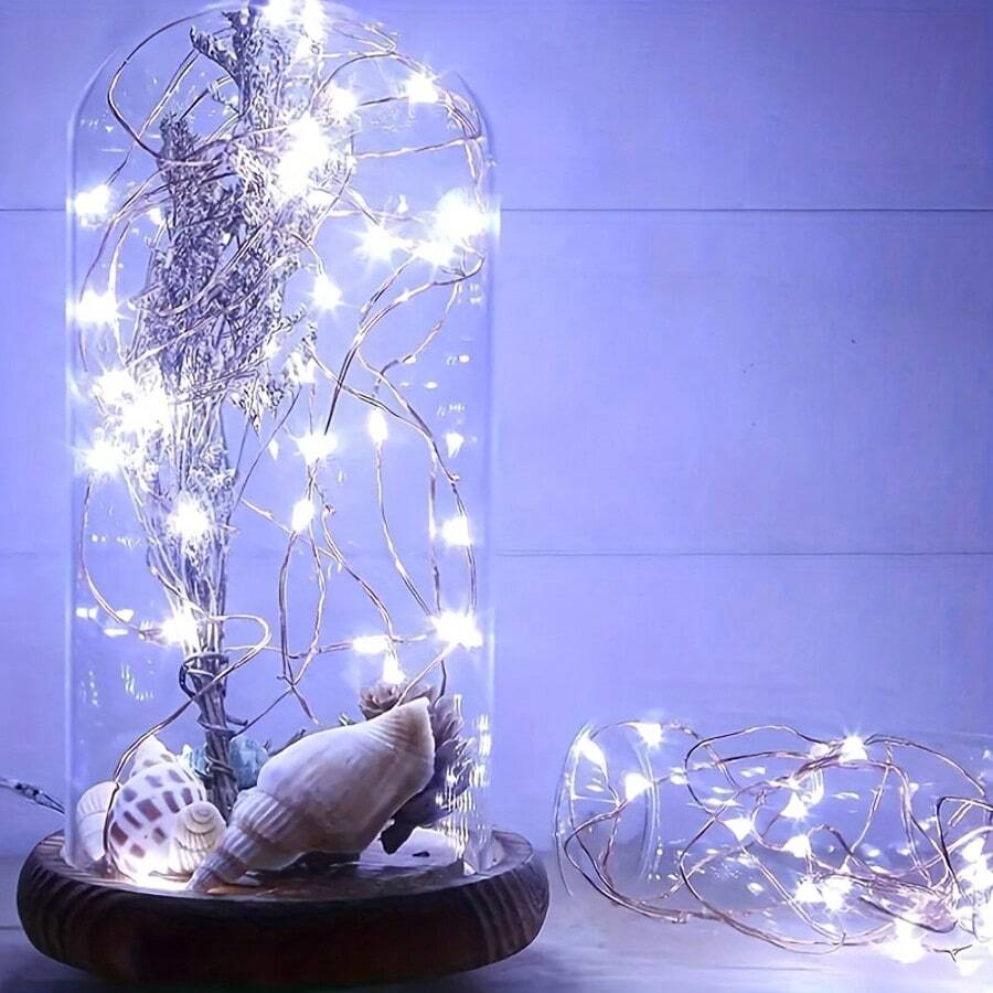 1 cái/7 gói/18 gói Đèn dây LED chạy bằng pin, Đèn cổ tích, Đèn nhấp nháy, Đèn trang trí cho phòng, Bình hoa, Bàn ăn, Đám cưới, Hoa, Tiệc tùng, Lọ thủy tinh, Đèn lồng