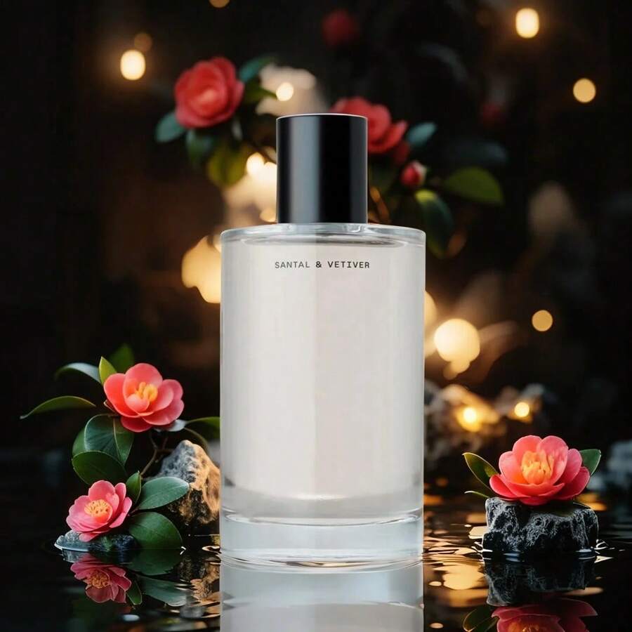 SANTAL & VETIVER Body And Hair Fragrance Mist For Women & Men - Fresh Woody Scent With Sandalwood & Vetiver Essential Oils, 10-20% Concentration, Alcohol-Based, 100ml/3.4fl.Oz, Unisex Fragrance, Sophisticated Bottle, Alcoholbased Spray - 無色 - 查看 1