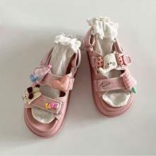 Thick-Soled Sandals With A Fun Cartoon Print And Three-Dimensional, Non-Slip Shading For Comfortable Summer Wear. Cute - Pink - View 4