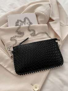 新款时尚豹纹女式单肩包，带珠饰，时尚斜挎包，我发现了令人惊叹的产品 - 黑色 - 查看 6