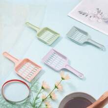 Macaron Color Matching Pet Litter Scoop, Candy Colored Hollow Mesh Cat Dropper Shovel, Pet Cleaning Supplies Toilet Pick, Enlarged Cat Scoop With Small Holes, Medium-Sized Simple Cat Dropper Shovel, Cleaning And Toilet Pick For Pets, Durable Material PVC, Photographed According To The Lighting Angle, There May Be Color Difference Errors, Please Understand! - Multicolor - View 2