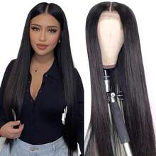 Bone Straight Human Hair Wig 13x4 HD Lace Frontal Wigs 250% Density 8-40 Inch Short Long Straight Lace Front Wigs Glueless Wig Pre Plucked With Baby Hair Brazilian Virgin Human Hair For Women - Natural Black - 查看 8